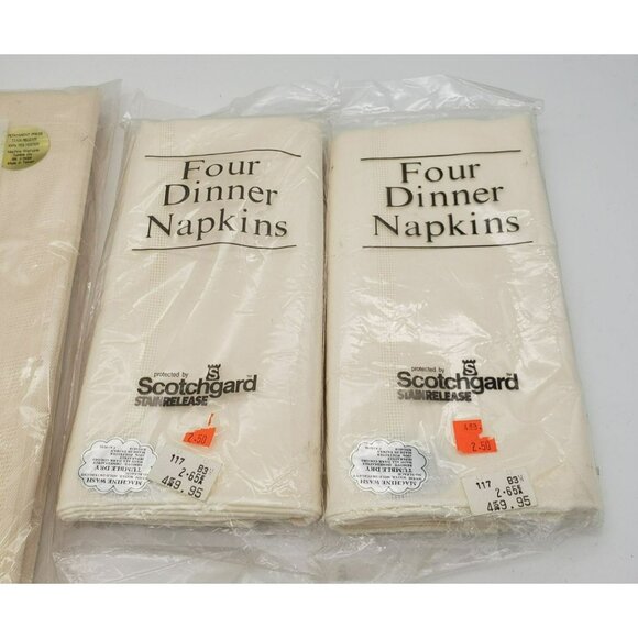 Bardwill Linens Illusions Ivory Tablecloth 8 Napkins 60" x 84" Oblong Scotchgard - Picture 5 of 6